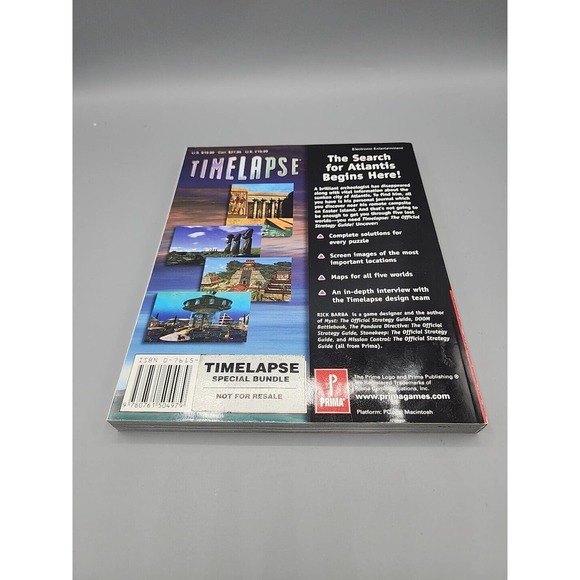 Timelapse The Official Strategy Guide by Rick Barba 1996 Paperback PC & Mac - Picture 7 of 9